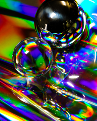 Colorful crystal balls.